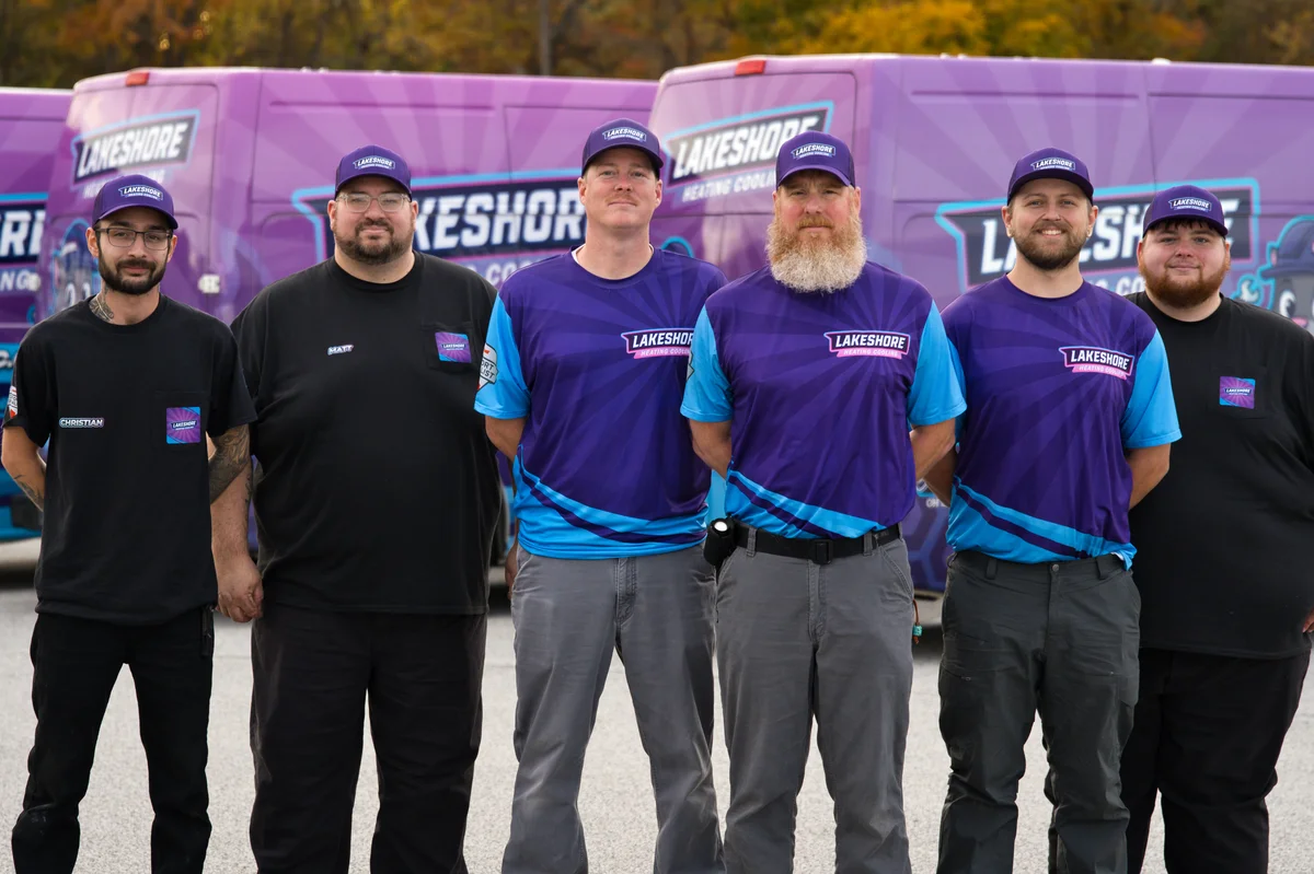 Lakeshore HVAC technician performing maintenance